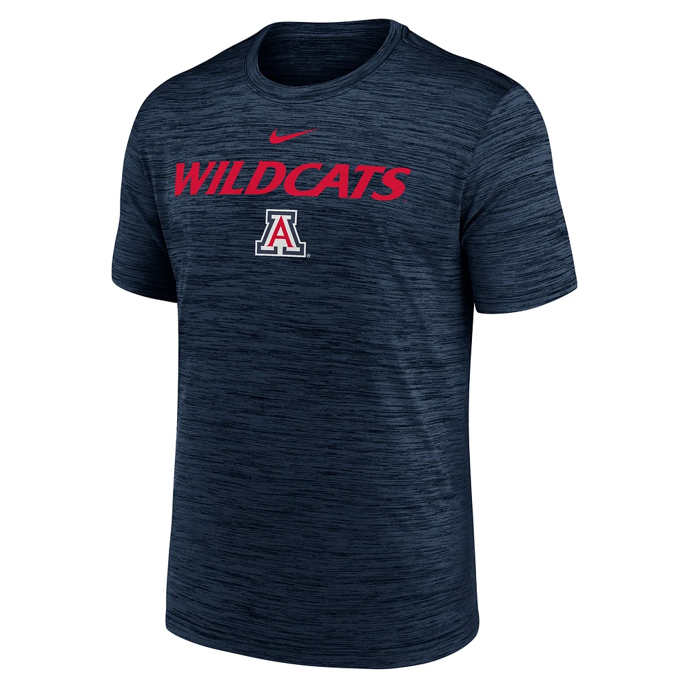 T-shirt Nike Performance bleu marine Arizona Wildcats 2025 Sideline Velocity pour homme