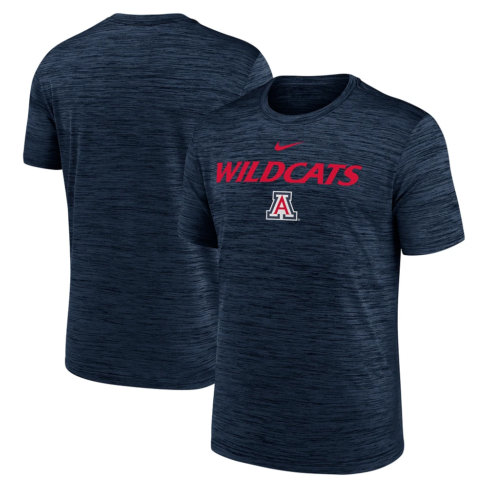T-shirt Nike Performance bleu marine Arizona Wildcats 2025 Sideline Velocity pour homme