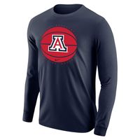 Men's Nike Navy Arizona Wildcats Basketball Long Sleeve T-Shirt