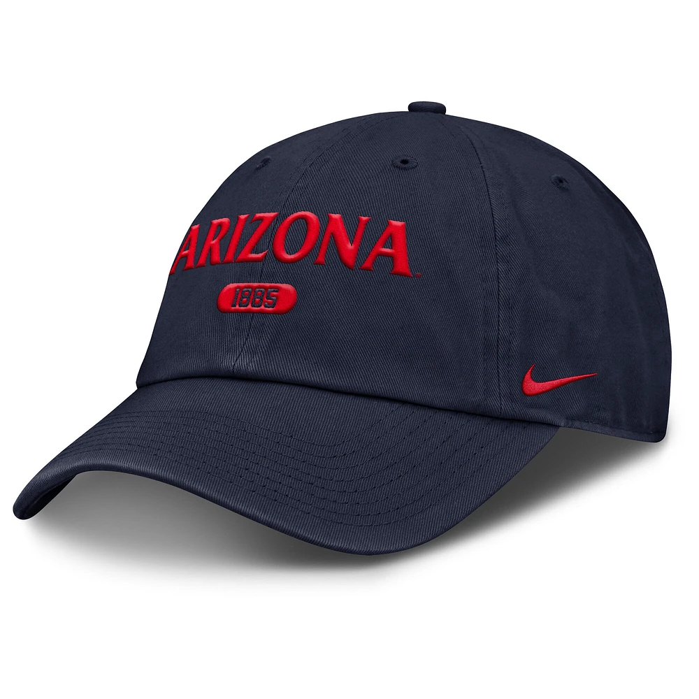 Casquette ajustable Nike Navy Arizona Wildcats Club pour homme