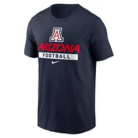 T-shirt de football Nike pour hommes, bleu marine, Arizona Wildcats