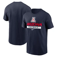 T-shirt de football Nike pour hommes, bleu marine, Arizona Wildcats