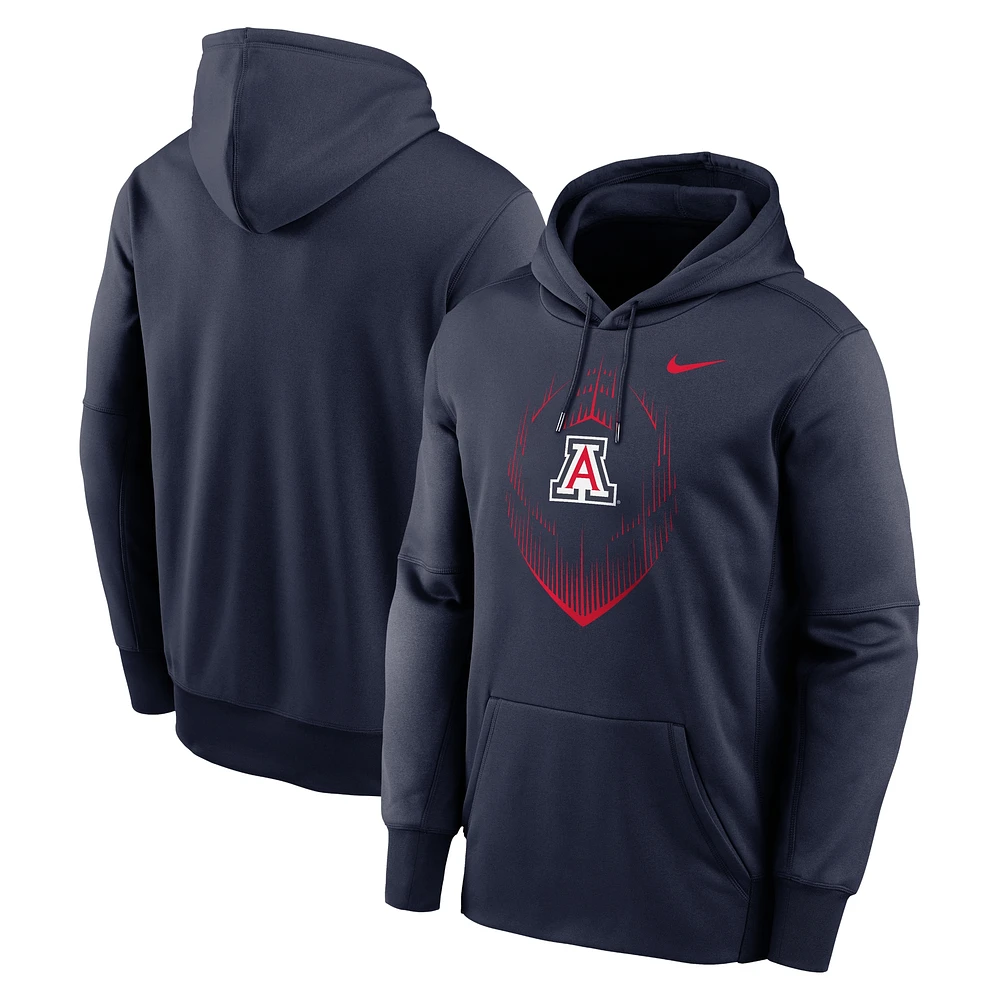 Men's Nike Navy Arizona Wildcats Icon Football Performance Pullover Hoodie