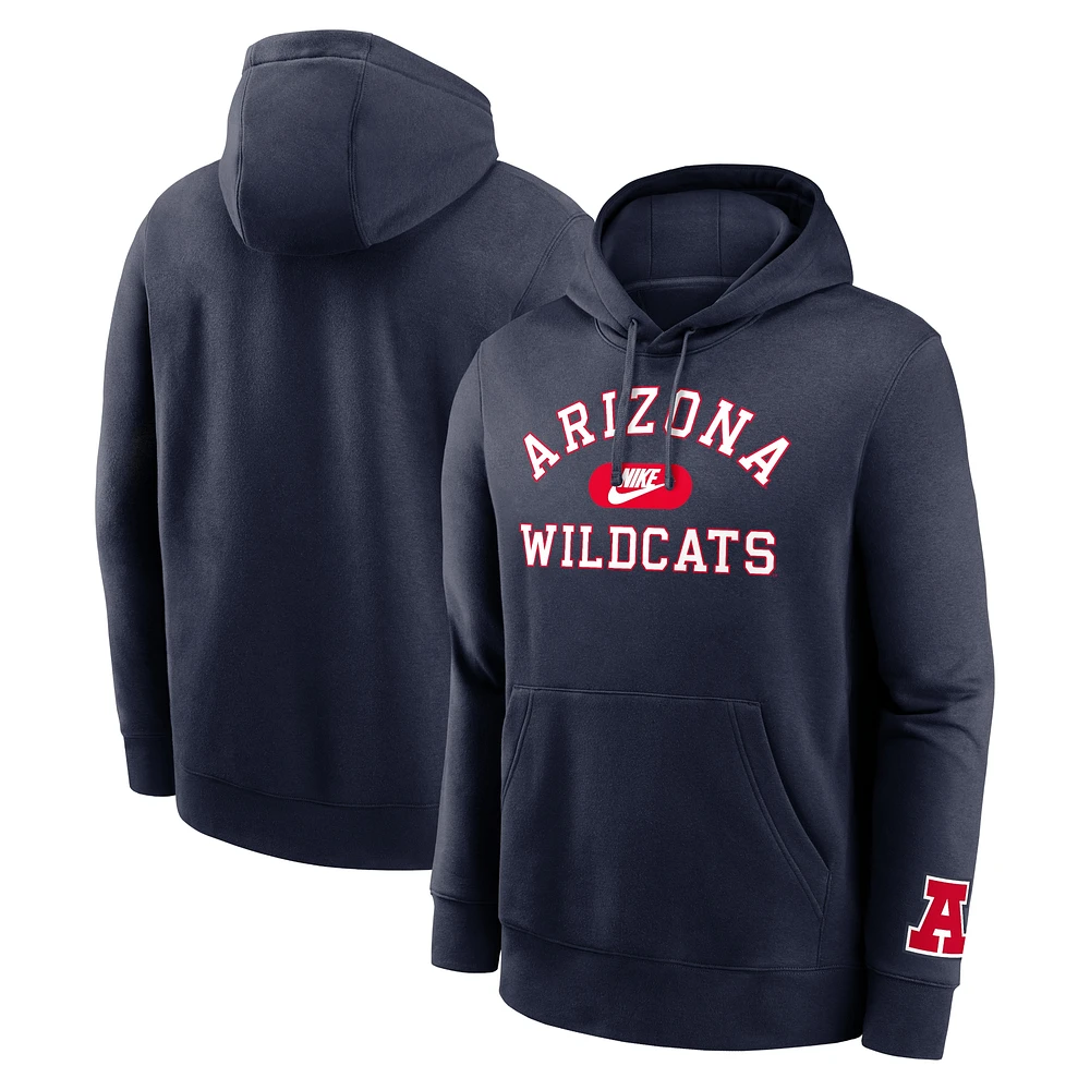 Sweat à capuche Nike bleu marine Arizona Wildcats Legacy Foundational Two-Hit Club Performance pour homme