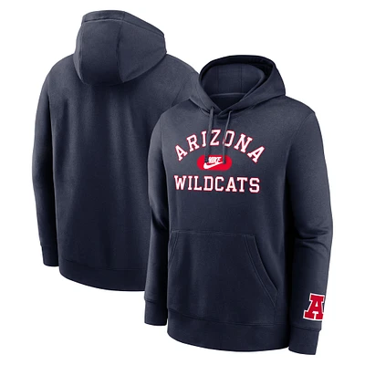 Men's Nike Navy Arizona Wildcats Legacy Foundational Two-Hit Club Performance Pullover Hoodie