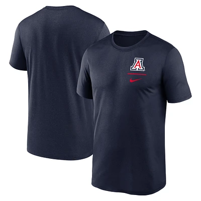 T-shirt Nike Navy Arizona Wildcats pour homme avec logo principal Legend Performance