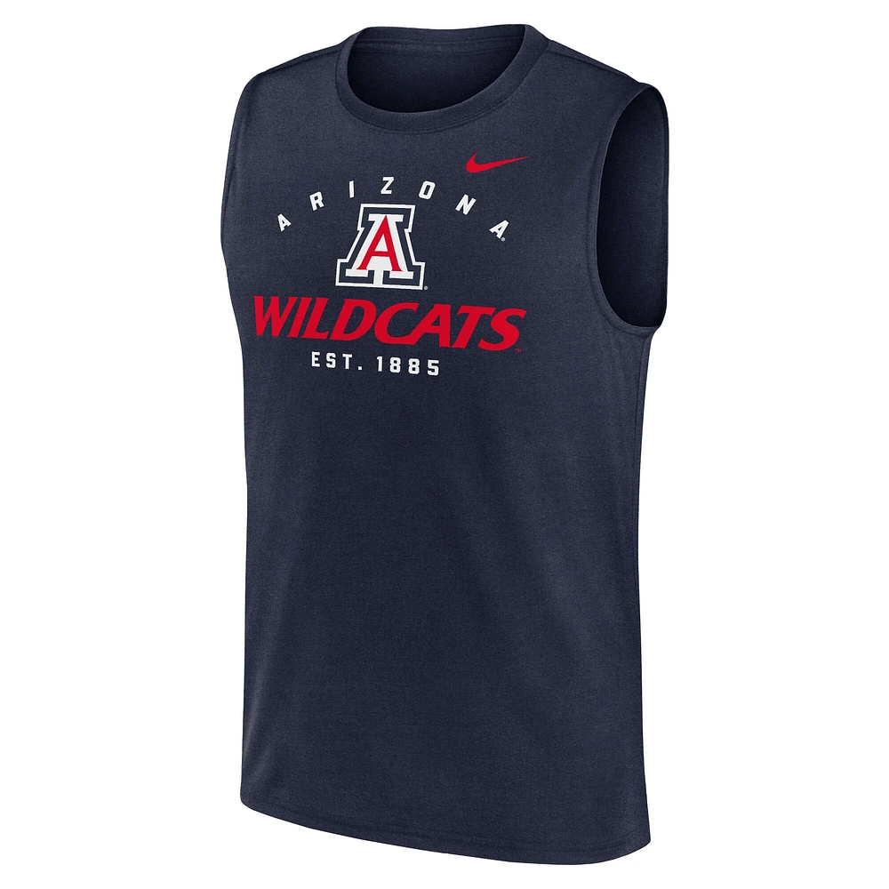 Débardeur Nike bleu marine Arizona Wildcats Primetime Legend Mascot Lock Up Performance Muscle pour homme