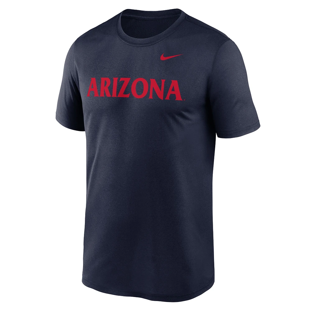 T-shirt Nike bleu marine pour hommes des Wildcats de l'Arizona Primetime Legend Wordmark