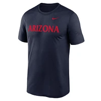 T-shirt Nike bleu marine pour hommes des Wildcats de l'Arizona Primetime Legend Wordmark