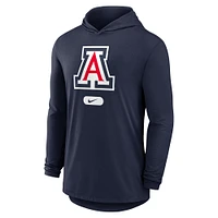 T-shirt à capuche Nike bleu marine Arizona Wildcats Primetime Tri-Blend Performance manches longues pour homme
