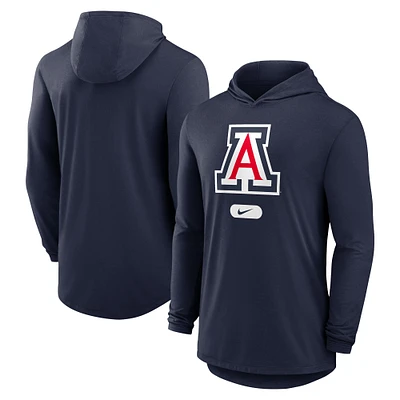 T-shirt à capuche Nike bleu marine Arizona Wildcats Primetime Tri-Blend Performance manches longues pour homme