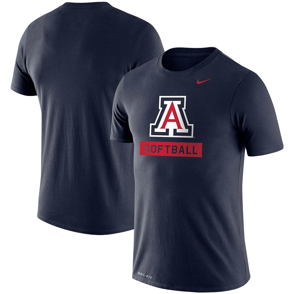 T-shirt de performance coupe slim Nike pour homme, bleu marine, Arizona Wildcats Softball Drop Legend