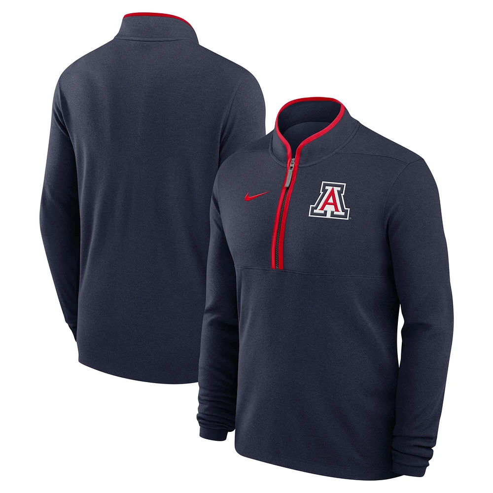 Haut Nike bleu marine Arizona Wildcats Victory Performance à demi-zip pour homme