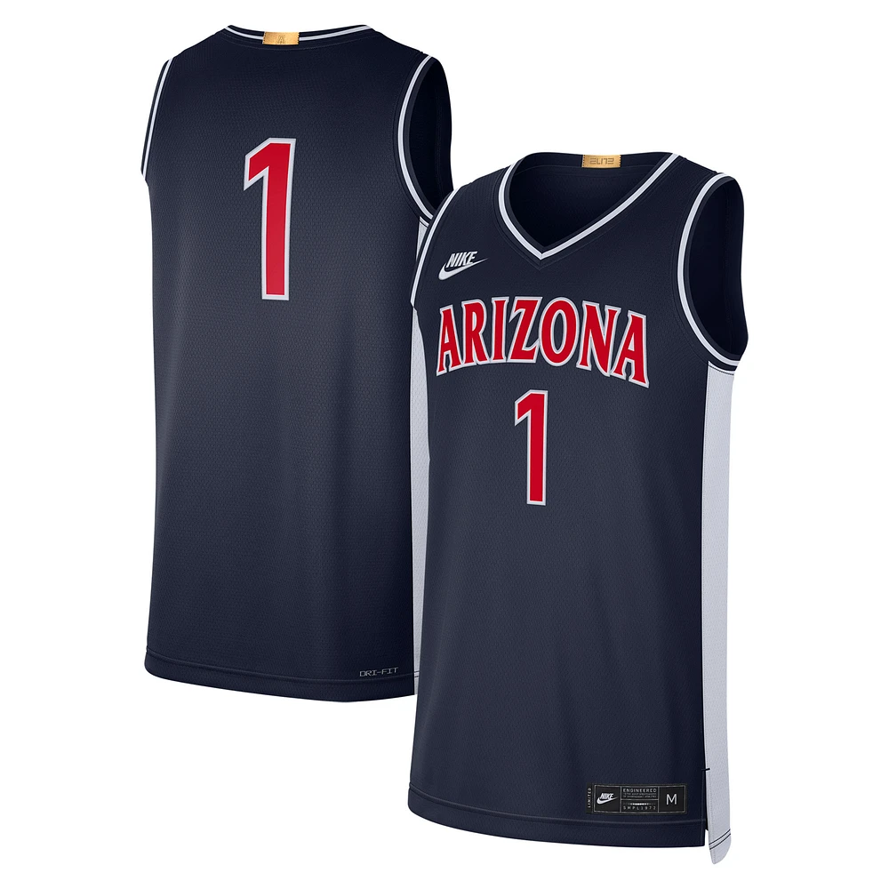 Maillot rétro limité Nike Navy #1 des Wildcats de l'Arizona pour hommes