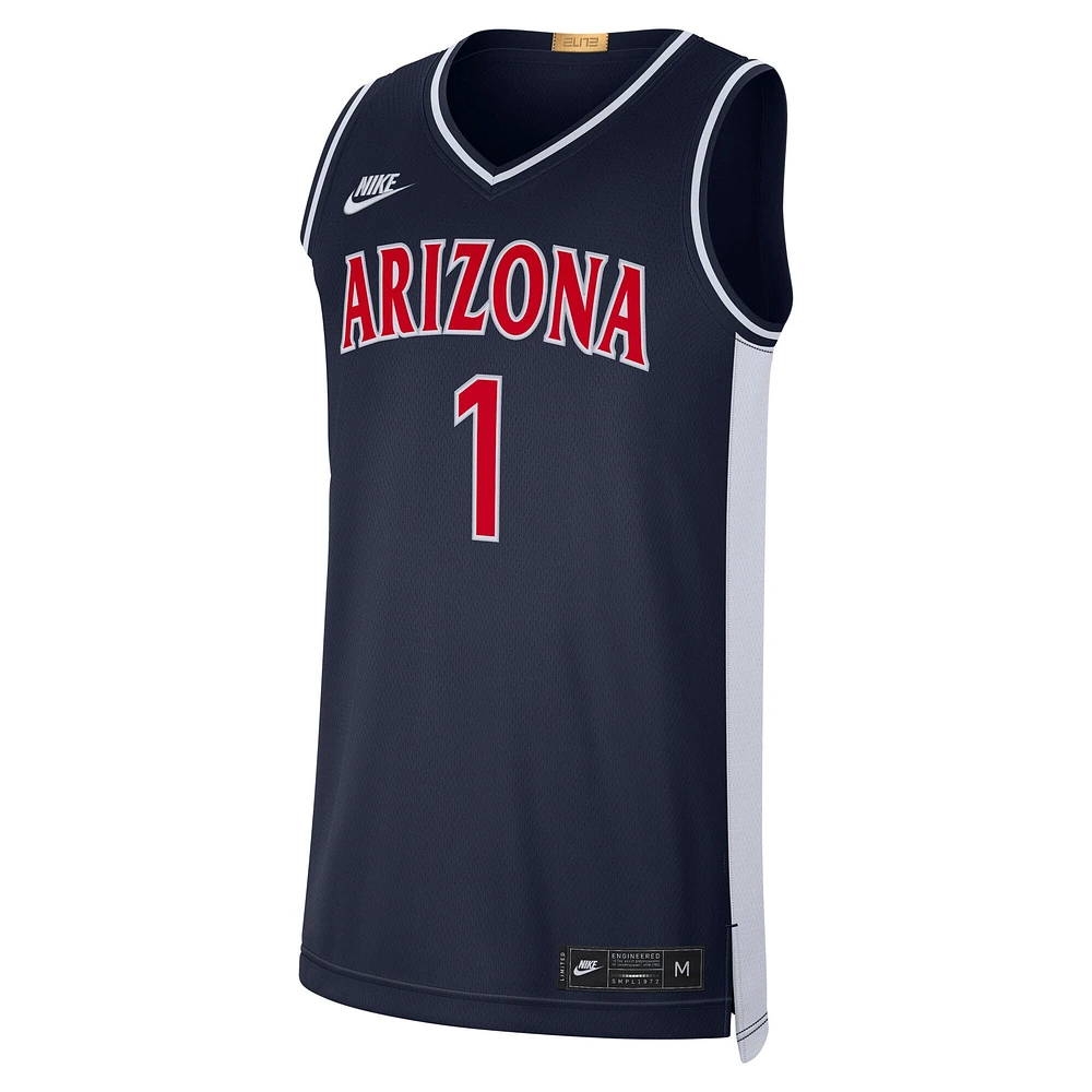 Maillot rétro limité Nike Navy #1 des Wildcats de l'Arizona pour hommes