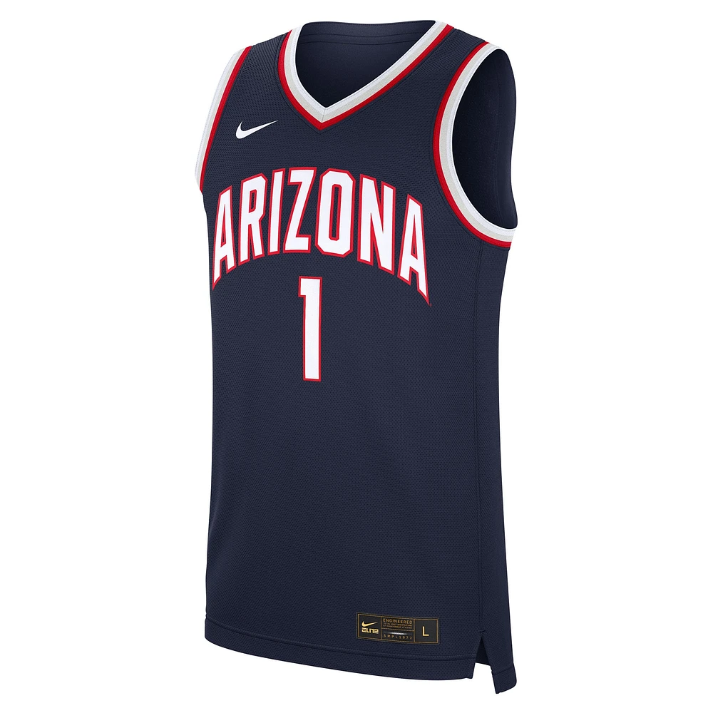 Men's Nike #1 Navy Arizona Wildcats Road Replica Jersey