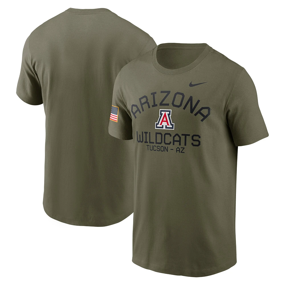 Men's Nike Olive Arizona Wildcats 2024 Military Appreciation Performance T-Shirt