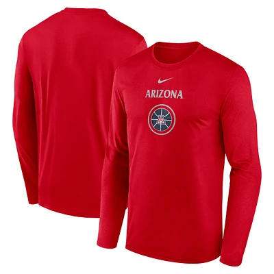 T-shirt à manches longues Nike Red Arizona Wildcats 2024 On-Court Basketball Practice Legend Performance pour homme
