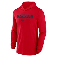 Men's Nike Red Arizona Wildcats 2024 Sideline Hoodie Performance Long Sleeve T-Shirt