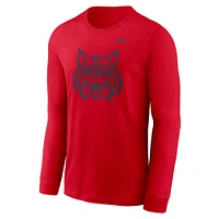 T-shirt à manches longues Nike rouge pour homme avec logo alternatif Arizona Wildcats