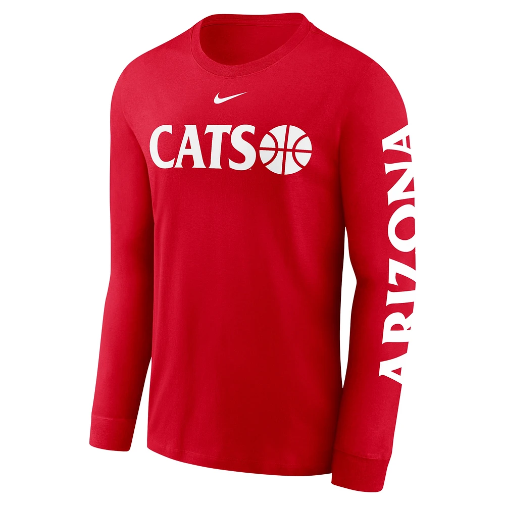 Men's Nike  Red Arizona Wildcats Basketball Icon Two-Hit Long Sleeve T-Shirt