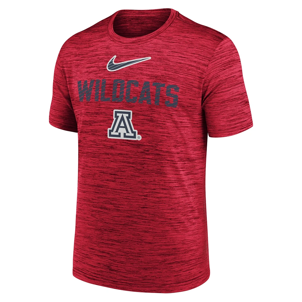 T-shirt Nike Campus Slant Velocity Performance pour homme, rouge, Arizona Wildcats