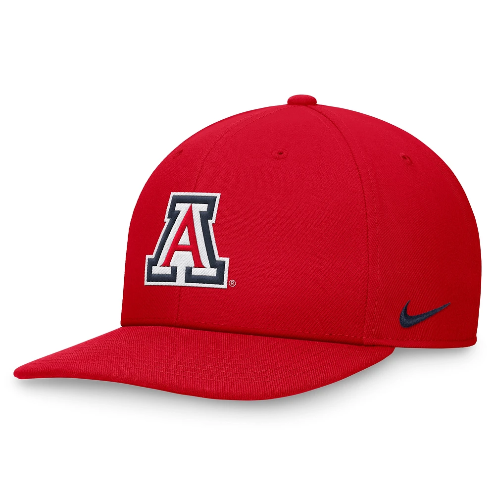 Casquette Nike rouge Arizona Wildcats On-Field Pro Bill Snapback pour homme