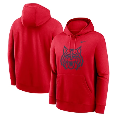 Sweat à capuche Nike rouge Arizona Wildcats Primetime Alternate Logo Club Fleece pour homme