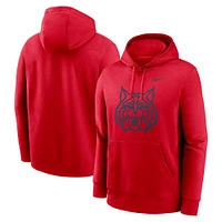 Men's Nike Red Arizona Wildcats Primetime Alternate Logo Club Fleece Pullover Hoodie