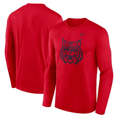 T-shirt Nike rouge à manches longues pour homme, logo alternatif des Wildcats de l'Arizona, Primetime