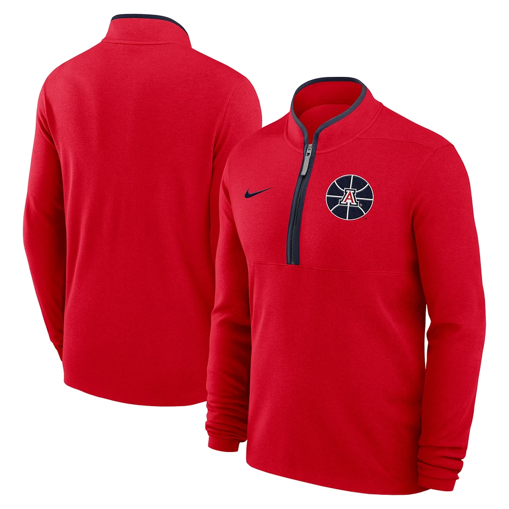 Men's Nike Red Arizona Wildcats Victory Basketball Performance Half-Zip Pullover