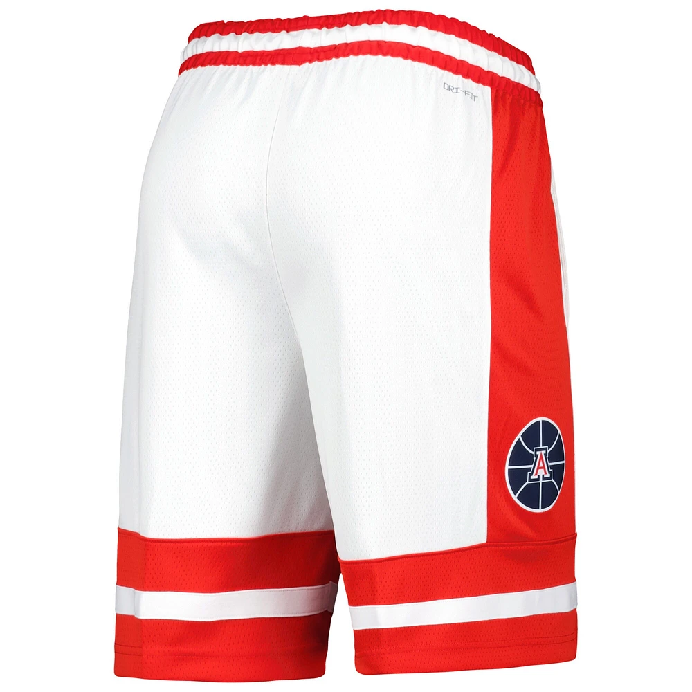 Short rétro performance Nike pour homme, blanc/rouge, Arizona Wildcats Limited