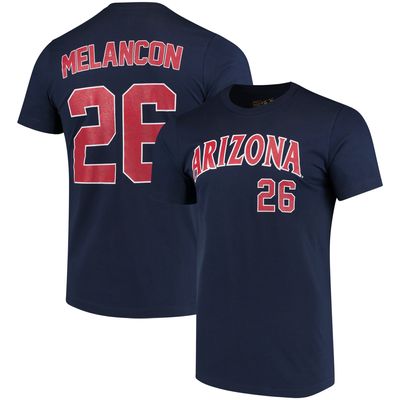 Men's Original Retro Brand Mark Melancon Navy Arizona Wildcats Baseball Name & Number T-Shirt