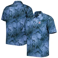 Men's Tommy Bahama Navy Arizona Wildcats Coast Luminescent Fronds IslandZone Button-Up Camp Shirt