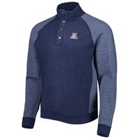 Men's Tommy Bahama Navy Arizona Wildcats Sport Scrimmage Snap Mock Neck Raglan Button-Up Jacket