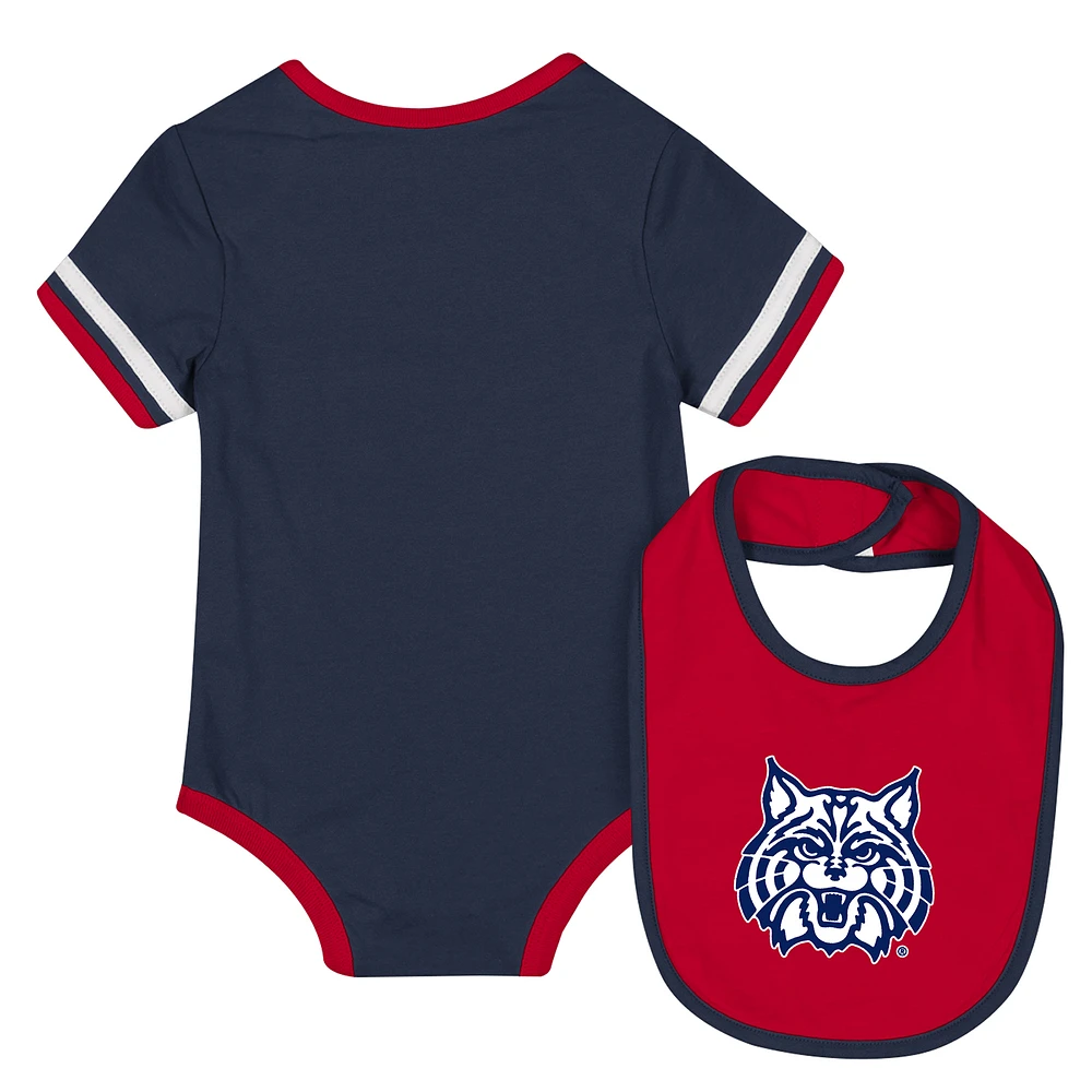 Newborn & Infant Colosseum  Navy Arizona Wildcats Bodysuit Bib Set