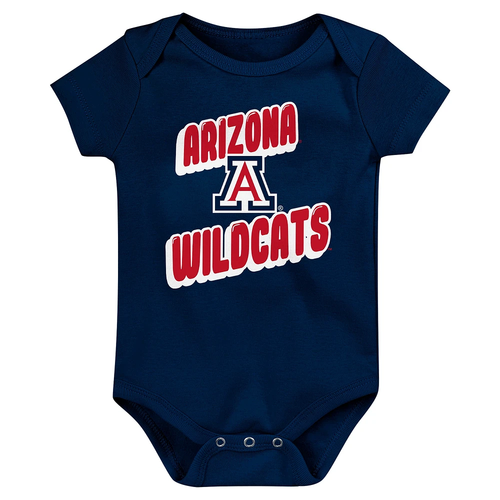 Newborn Navy Arizona Wildcats Sunday Comics 3-Pack Bodysuit Set