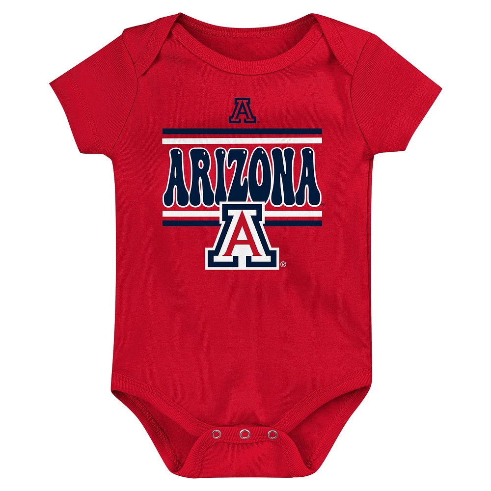 Newborn Navy Arizona Wildcats Sunday Comics 3-Pack Bodysuit Set