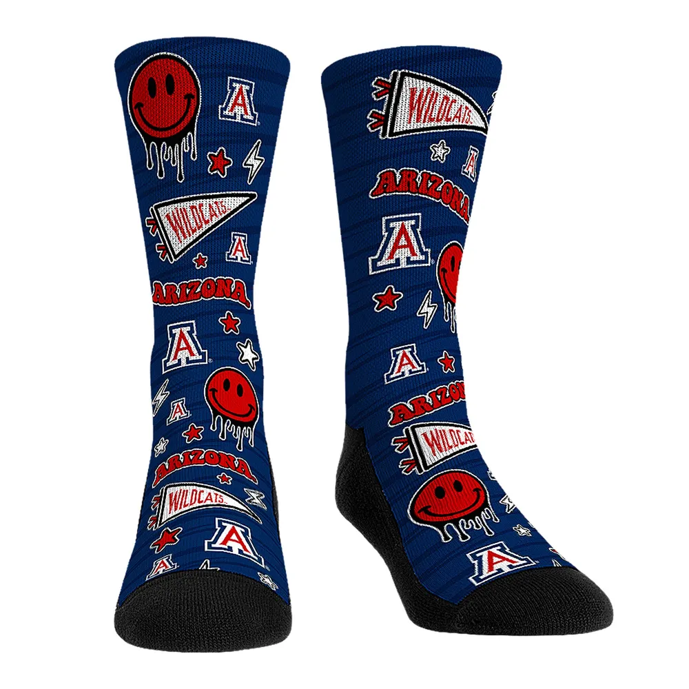 Rock Em Socks Arizona Wildcats Smiley Stickers Crew