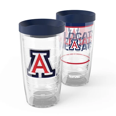 Tervis Arizona Wildcats, paquet de 2, 16 oz. Ensemble de gobelets concurrents et emblèmes