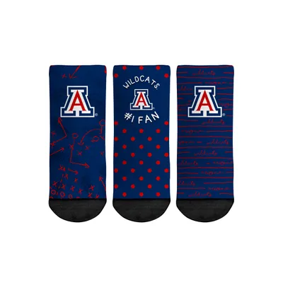 Arizona Wildcats Rock Em Socks Toddler #1 Fan 3-Pack Crew Socks Set