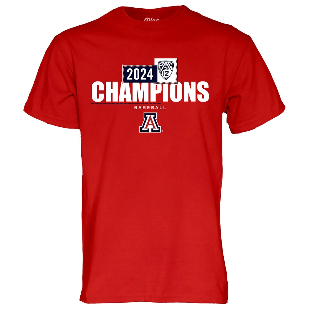 Unisex Blue 84 Red Arizona Wildcats 2024 Pac-12 Baseball Regular Season Champions T-Shirt