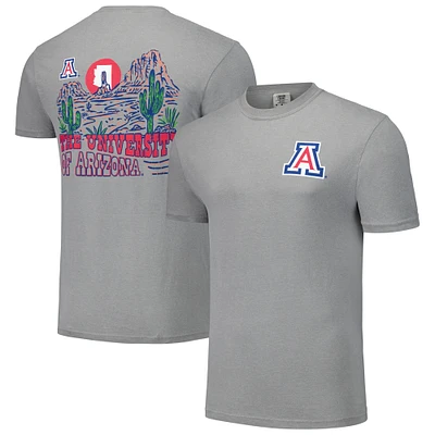 Unisex Gray Arizona Wildcats Hyper Local Cactus Sketch Scene T-Shirt