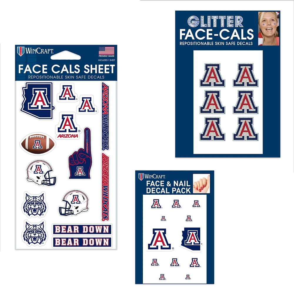 WinCraft Arizona Wildcats 4" x 7" Waterless Tattoos Set