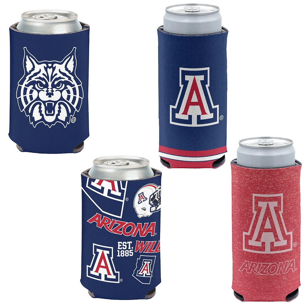 WinCraft Arizona Wildcats mince et 12 oz. Ensemble de 4 refroidisseurs de canettes