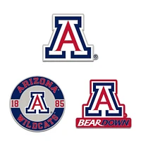 Ensemble de pin de collection WinCraft Arizona Wildcats en trois pièces