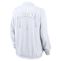 Veste aviateur entièrement zippée Nike blanche Arizona Wildcats Raglan pour femme