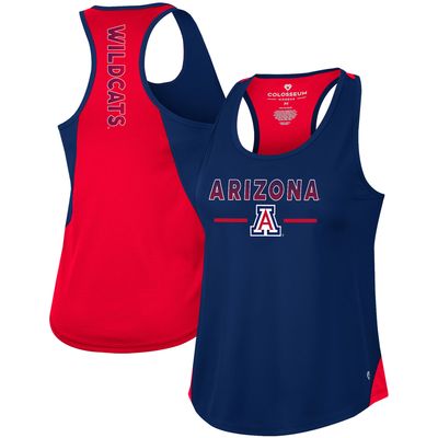 Women's Colosseum Navy Arizona Wildcats Sachs 2-Hit Scoop Neck Racerback Tank Top