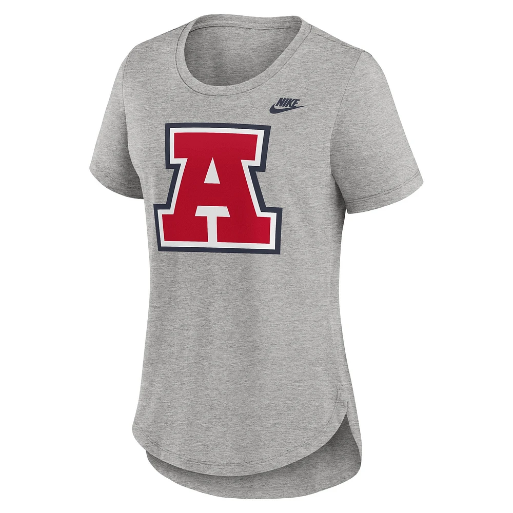 T-shirt Nike Heather Grey Arizona Wildcats Legacy Tri-Blend pour femme