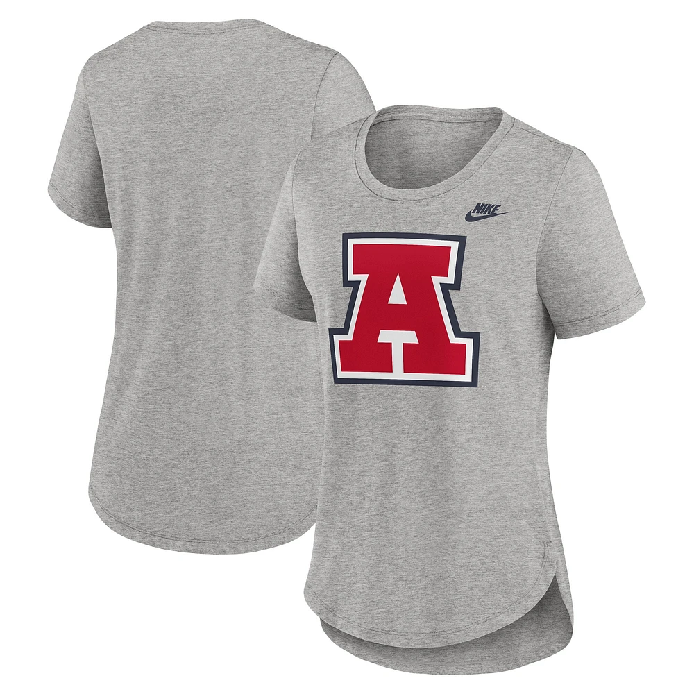 T-shirt Nike Heather Grey Arizona Wildcats Legacy Tri-Blend pour femme